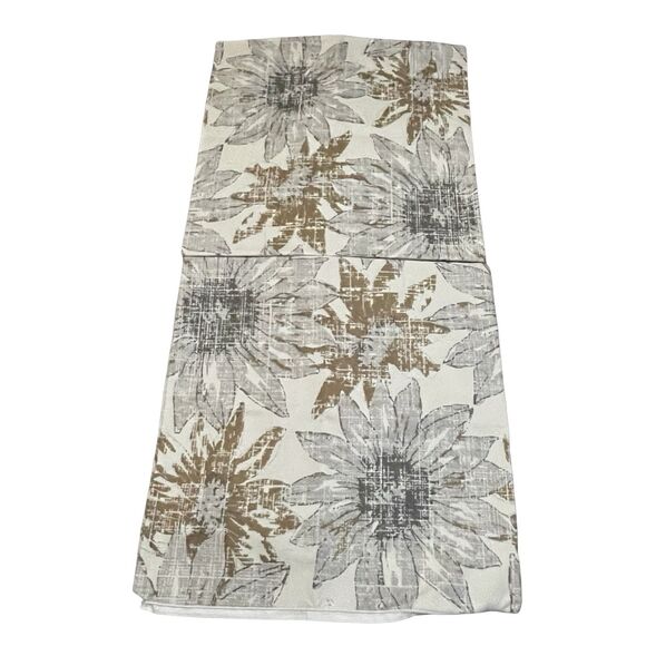 Set of 2 Pillow Cover 16 x 16 Inch Retro Sunflowers Brown Gray Decorative - Picture 2 of 6